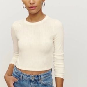 Reformation Cream Long Sleeve Tee